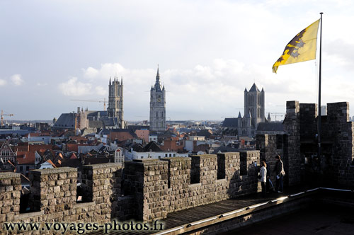 Vue de Gand depuis le Chteau des comtes