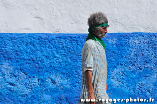 Mur bleu et blanc - Rabat